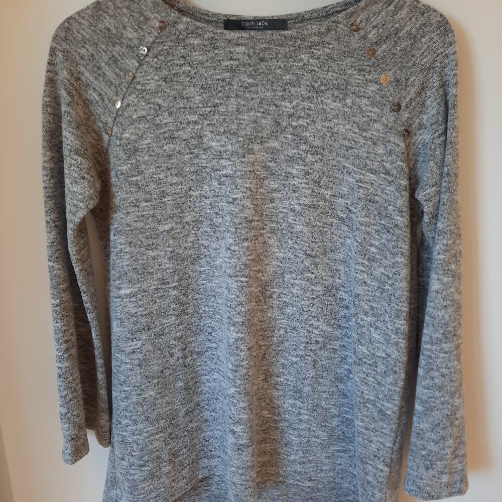 COIN 1804 Long Bell Sleeve Grey/Heather Light Sweater